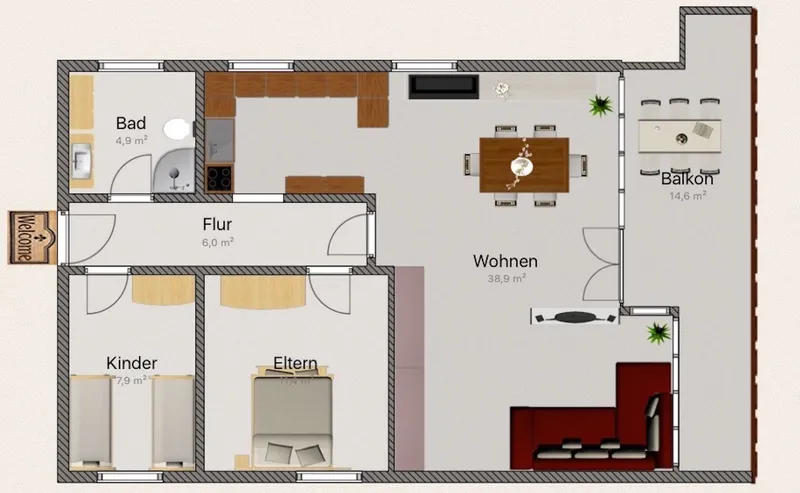 Grundriss der Wohnung Vogesenblick
